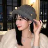 Sombrero de Pescador de Felpa de Pelo de Conejo para Mujer, Estilo Coreano Versátil de Alta Gama para Otoño e Invierno, Sombrero de Cubo para Circunferencia de Cabeza Grande, Sombrero de Cubo de Invierno