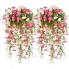 Hojas de Eucalipto Simuladas y Enredaderas de Gloria de la Mañana para Decoración de Jardín Flores Artificiales