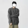 Suéter Maillard Masculino Outono e Inverno Estilo Preguiçoso Versátil Adolescente Suéter de Tricô Solto Casual Suéter de Tricô para Casal