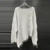 Suéter de Punto de Otoño Temprano 2025, Nuevo Estilo, Perezoso y Casual, Moda Retro, Diseño de Nicho, Holgado, Asimétrico, con Borlas