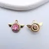 Colgante de Ángel de Circonita Chapado en Cobre Accesorios para Pulsera, Collar, Pendientes Hechos a Mano Estilo Antiguo Colgante para Pasador de Pelo