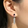 Pendientes Creativos de Borla de Pedrería y Plumas con Diseño Único, Nuevo Estilo Trendy de Lujo Ligero, Pendientes Minimalistas