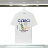 Camiseta de comercio exterior fuente nicho verano nuevo estampado logo Casablanca camiseta de manga corta mujer 100% algodón puro