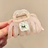 Pinzas para el pelo de lazo estilo coreano, accesorios para el pelo de alta gama, pinzas de tiburón, horquillas exquisitas para mujeres jóvenes, pinzas para el pelo de otoño e invierno para la parte trasera de la cabeza