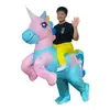 Fantasia Colorida de Unicórnio para Performance de Halloween Adereços Desenho Animado Fantoche Colorido de Pégaso Fantasia Inflável de Unicórnio