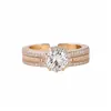 Anillo abierto redondo de circón bañado en oro real de 18k, sensación de lujo ligero de alta gama, joyería femenina moderna y versátil