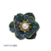 Nova Broche Retrô Estilo Chinês com Gotejamento de Óleo, Peônia e Pérola, com Flores de Strass Multicor, Acessório Feminino para Qipao e Hanfu