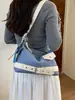 Bolso grande de mujer transfronterizo, nuevo bolso de hombro y cruzado de imitación de mezclilla para mujer Otoño 2026, bolso tote casual para el trabajo