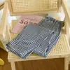 Pijama Casual a Cuadros para Hombres y Mujeres en Primavera y Verano de Gasa de Algodón Puro Pantalones Finos de Doble Capa que se Pueden Usar Afuera Pantalones de Casa para Parejas