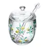 Pote de Mel com Pegador Pintado à Mão Siciliano 200ml Cristal - Lyor