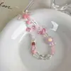 Cordón para teléfono móvil con lazo de flores y cuentas de colores, accesorio de belleza, cordón de mano para mujer, transfronterizo