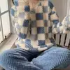 Conjunto de Pijama para Mujer Transfronterizo, Cardigán Largo Grueso de Coral Fleece Espeso para Invierno, Ropa de Casa de Franela que se Puede Usar Afuera