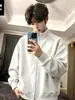Camisa Polo de Manga Corta para Hombre Verano 2025 Seda de Hielo Secado Rápido Cuello Camisero Camiseta Deportiva 11224203280 Gris Blanco-Gris
