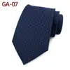 Fornecimento Pronto do Fabricante de Gravata Masculina Clássica de Poliéster de 8cm com Xadrez Fino Moda Casual Peça Única Liso