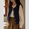 Chaleco vaquero retro de moda japonés para mujer, chaleco de entretiempo para primavera y otoño, chaleco de diseño petite