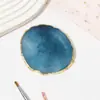 Nova Paleta de Cores para Nail Art de Resina Imitação de Ágata Antiderrapante com Borda Dourada para Exibição e Fotografia de Unhas