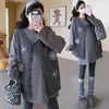 Toma real de chaleco sin mangas de punto jacquard, top tipo camiseta holgado, prenda exterior de maternidad y leggings ajustados