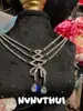 Conjunto de Jantar Joia Cadarço Laço Gota d'Água Strass Colar Floco de Neve Designer Gota d'Água Pedras Preciosas Brincos