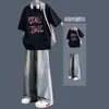 Roupa da Moda de Verão para Estudantes Adolescentes Homens: Camiseta de Manga Curta com Jeans de Marca Tendência, Conjunto Estilo High-Street