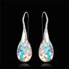 Venta caliente de Temu moda europea y americana nueva joyería aretes de gota de agua de cristal de color