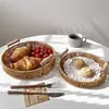 Bandeja Exhibidora para Snacks, Snack para el Té, Bandeja de Frutas, Bandeja de Mimbre para Pasteles, Cesta de Mimbre para Pan y Frutas de Sala de Estar en Casa, Bandeja para Frutas Secas