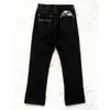 Jeans Masculino Americano Pesado de Alta Qualidade com Design de Emendas Solto High Street Perna Larga Caimento Reto Calças Atacado