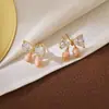 Brincos de Zircônia para Mulheres, Nicho da Moda, Versátil Estilo Coreano Brincos Super Fada, Brincos com Pingente de Laço Retrô, Atacado de Brincos