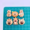 Capibara Brillante Lindo Accesorios de Resina DIY Pegamento de Crema Decoración de Coche Parche para Agujero de Zapato Accesorios de Joyería