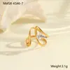 Moda Transfronteriza Europea y Americana Exquisito Anillo de Circonita Anillo de Acero Inoxidable Chapado en Oro de 18 Quilates Diseño Versátil Joyería al por Mayor