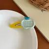 Pinza para el pelo de lunares a cuadros de manzana Pinza BB Ojos Grandes Divertida Pinza Rompepelo Pinza para Flequillo Pinza Lateral Pinza para el pelo Nuevo