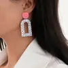Venta Caliente Transfronteriza Nuevos Pendientes de Acrílico Ecológicos Europeos y Americanos Personalidad de Moda Pendientes de Flor Arcoíris Pendientes Geométricos Pendientes