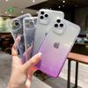 Aplicable a Apple 13 12 XS 8p tpu Color Transparente Degradado Transparente Funda Protectora para Teléfono Móvil Agujero Fino Espacial Protección Ocular