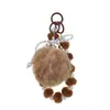 Otoño e Invierno Nuevo Estilo Coreano Llavero de Bola de Felpa Bolso para Teléfono Móvil con Cuentas Hecho a Mano Accesorios Colgantes para Bolsos Pulsera Corta para Mujeres