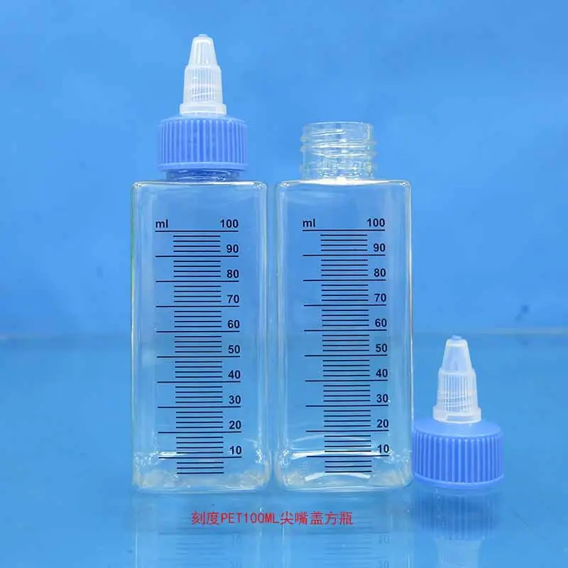 刻度PET100ML尖嘴盖方瓶3