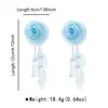 E14903 Pendientes de Borla con Cuentas de Flor Tridimensional Delicados y Femeninos, Pendientes Pastorales Estilo Bosque Dulce Súper de Hada