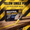 Caneta de pintura para uso industrial, não desbota, para carros, metal, madeira, grafite, assinatura, marcador à prova d'água, caneta de retoque de cor para pneus