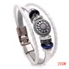 Pulsera de Cuero de Vaca con Hebilla Caliente Redonda Hueca de Flor Transfronteriza AliExpress Joyería Versátil Pulsera de Cuero Punk para Hombre