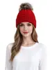 Nuevos estilos de otoño e invierno: gorros de punto para adultos, gorros de punto trenzado, gorros con pompón grande, gorros que cubren las orejas, cálidos, a prueba de viento y resistentes al frío transfronterizos