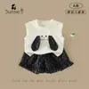 Traje de Niña Verano Nuevo Estilo Coreano Bebé Infantil Clase A Amigable con la Piel Delgado Dibujos Animados Niña Bebé Conjunto de Dos Piezas Ropa Infantil