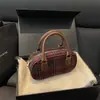 Estilo Coreano Gran Capacidad Otoño e Invierno 2025 Cuadros Lana Simple Nuevo Diseño Elegante Bolso Cruzado al Hombro para Mujer