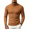 Suéter de cuello alto para hombre de moda transfronteriza, comercio exterior, para otoño e invierno, casual, elegante, simple, tejido base de punto de ochos