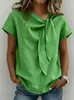 2026 Camiseta de Poliéster para Comercio Exterior Transfronterizo Camisa Casual de Verano para Mujer de Manga Corta en Color Caqui, Amarillo, Verde