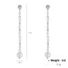 Kenjay Aretes de Borla Larga de Perlas con Diamantes de Oro Real Chapado en Cobre para Mujer Moda Europea y Americana Combinación Universal Personalizados de Aro