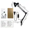 Lámpara de Escritorio LED Plegable con Clip Luz Suave Protección Ocular Iluminación para el Hogar Estudio Oficina Lámpara Brazo Largo Luz de Relleno Luz Nocturna Pequeña Personalizable