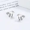 Pendientes de botón de plata de ley 925 con diamante encantador para mujer, estilo simple, pendientes personalizados de Instagram, nueva moda 2022, joyería de alta gama