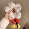 Lindo Scrunchie de Flor de Trasero de Mickey para Mujer, Goma para el Cabello de Bola Rellena de Algodón de Alta Gama, Cuerda de Pelo de Felpa para Cola de Caballo