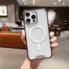 Funda Anticaídas Adecuada para Apple 16 Pro Max, Funda Acrílica Magnética Transparente para iPhone 17, Borde Suave para iPhone 14/15