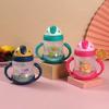 Taza de paja para niños jardín de infantes bebé caricatura taza para beber tapa deslizante con asa taza portátil fabricantes venta al por mayor