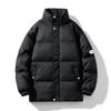 Abrigo de invierno con cuello alto y relleno de algodón para hombre, abrigo acolchado de algodón grueso, marca de moda para niños, abrigo tipo pan sólido, abrigo acolchado de algodón para pareja
