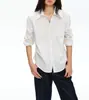Camisa de Mujer BESOBER de Rayas Blancas con Solapa y Cintura Plisada, Holgada, Casual, de Temperamento, Manga Larga 9164